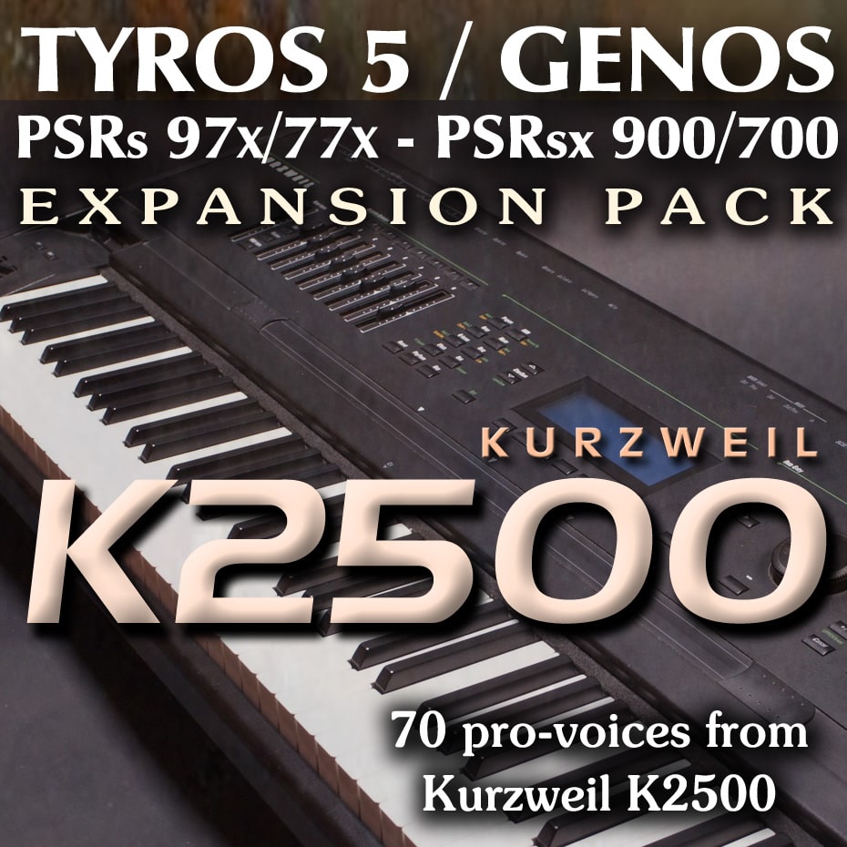 Expansion Pack for Yamaha Genos, Tyros 5, PSR with sounds from Kurtzweil K2500